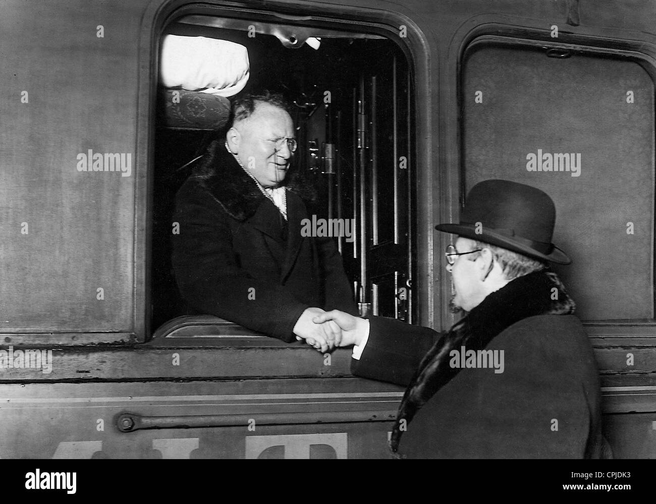 Maxim M. Litvinov on the road to the disarmament conference in Geneva, 1927 Stock Photo