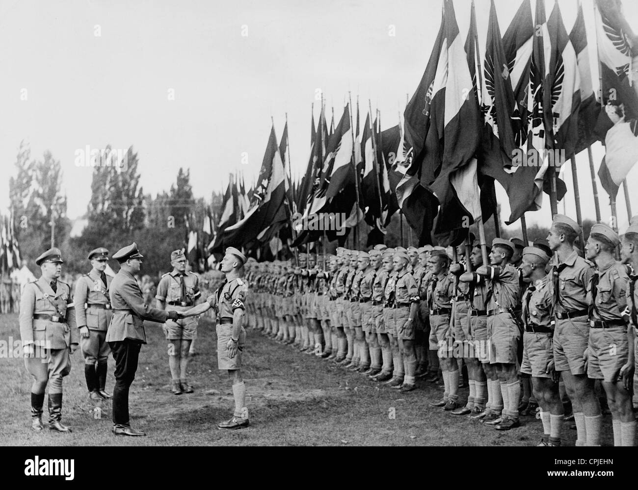 Baldur von Schirach greets Hitler Youth in Fuerth, 1936 Stock Photo
