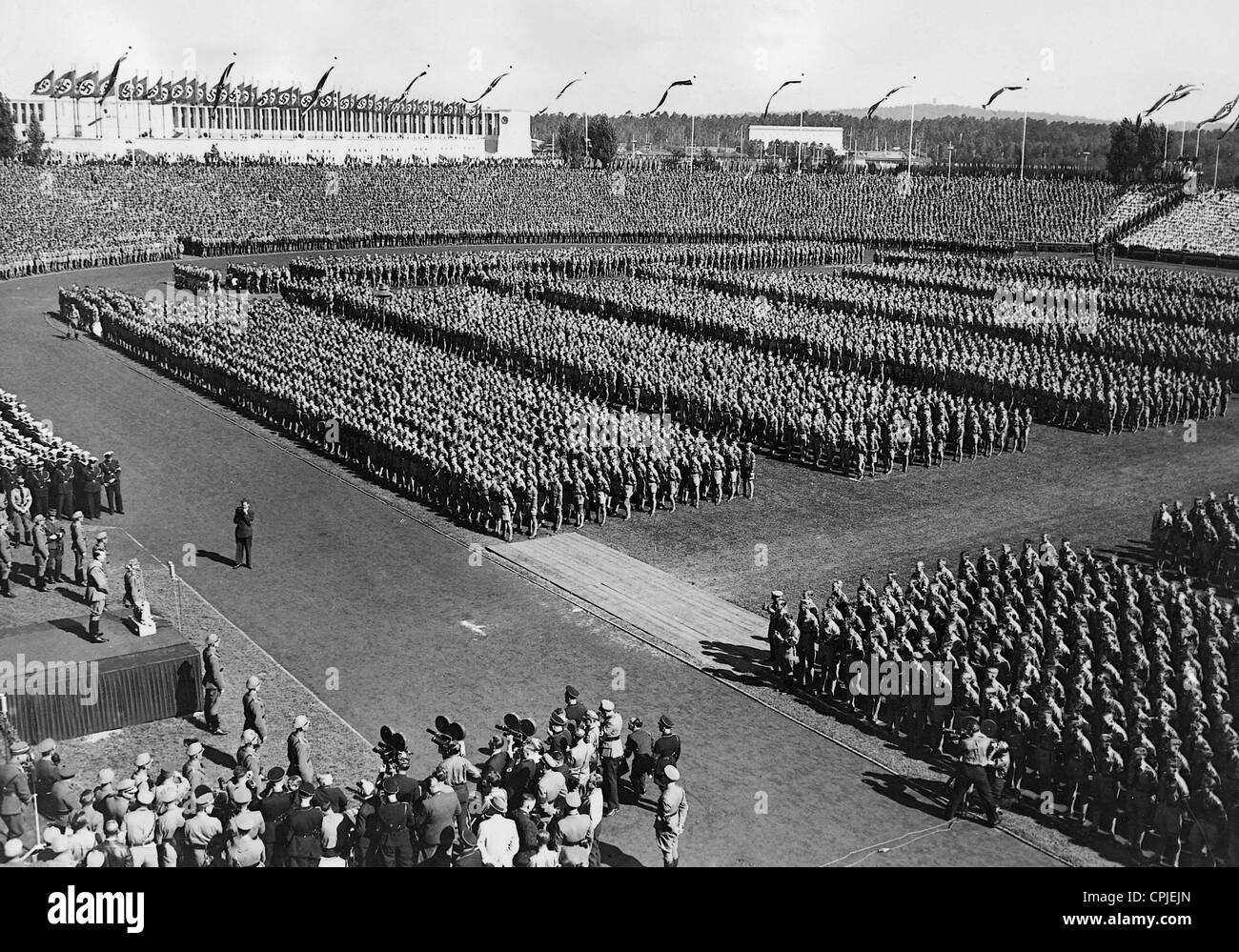 Great muster of the Hitler Youth on the Nuremberg Rally, 1936 Stock Photo