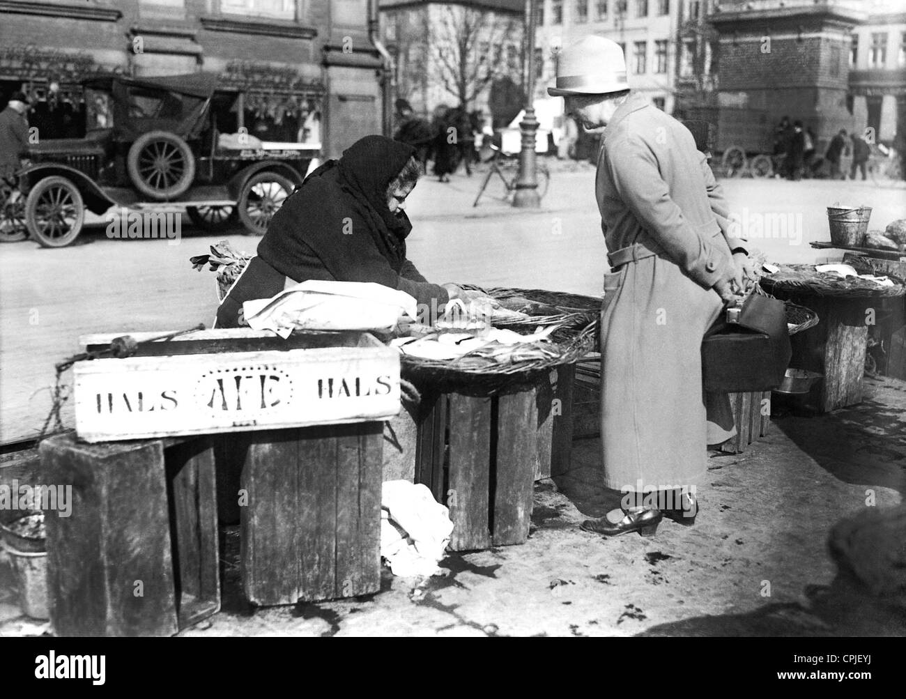 Fish market in Copenhagen, 1932 Stock Photo Alamy