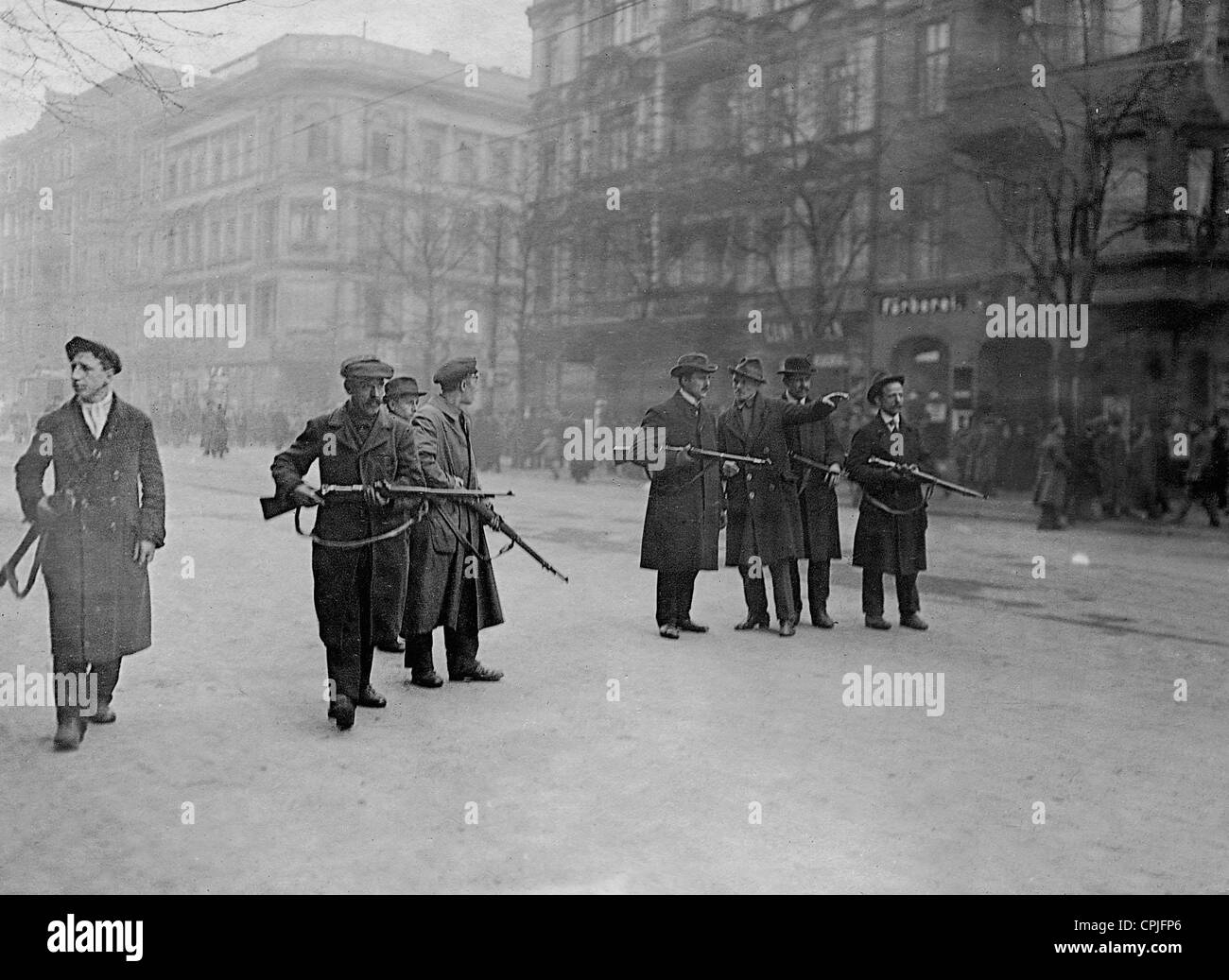 Armed Spartacists in Berlin, 1919 Stock Photo