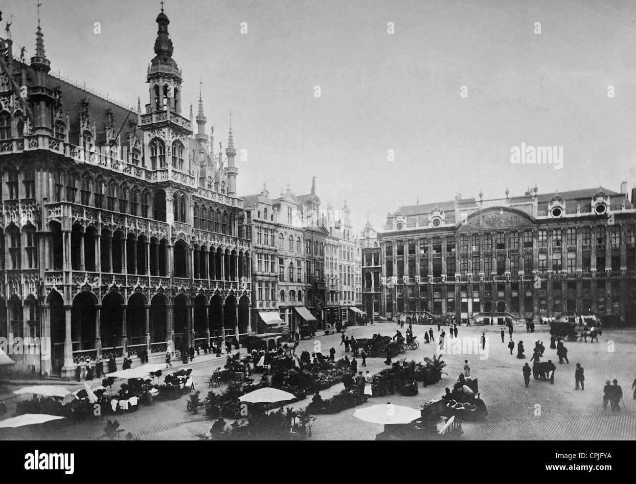 The 'Grand Place' in Brussels, 1914 Stock Photo
