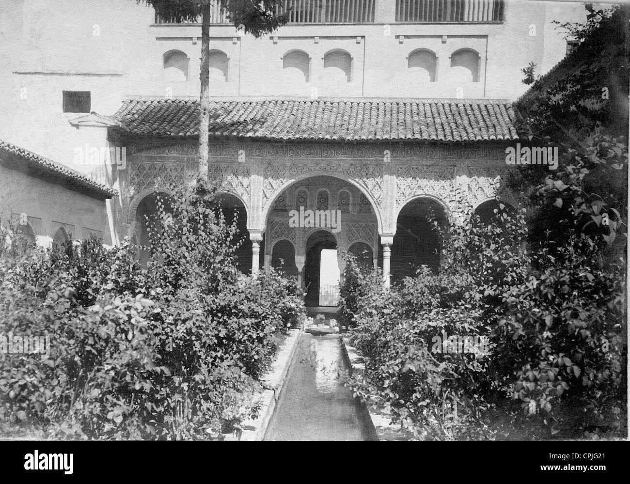 Courtyard of the Palacio del Generalife, 1899 Stock Photo