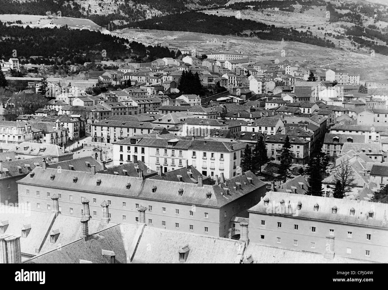View from the monastery of El Escorial, 1931 Stock Photo