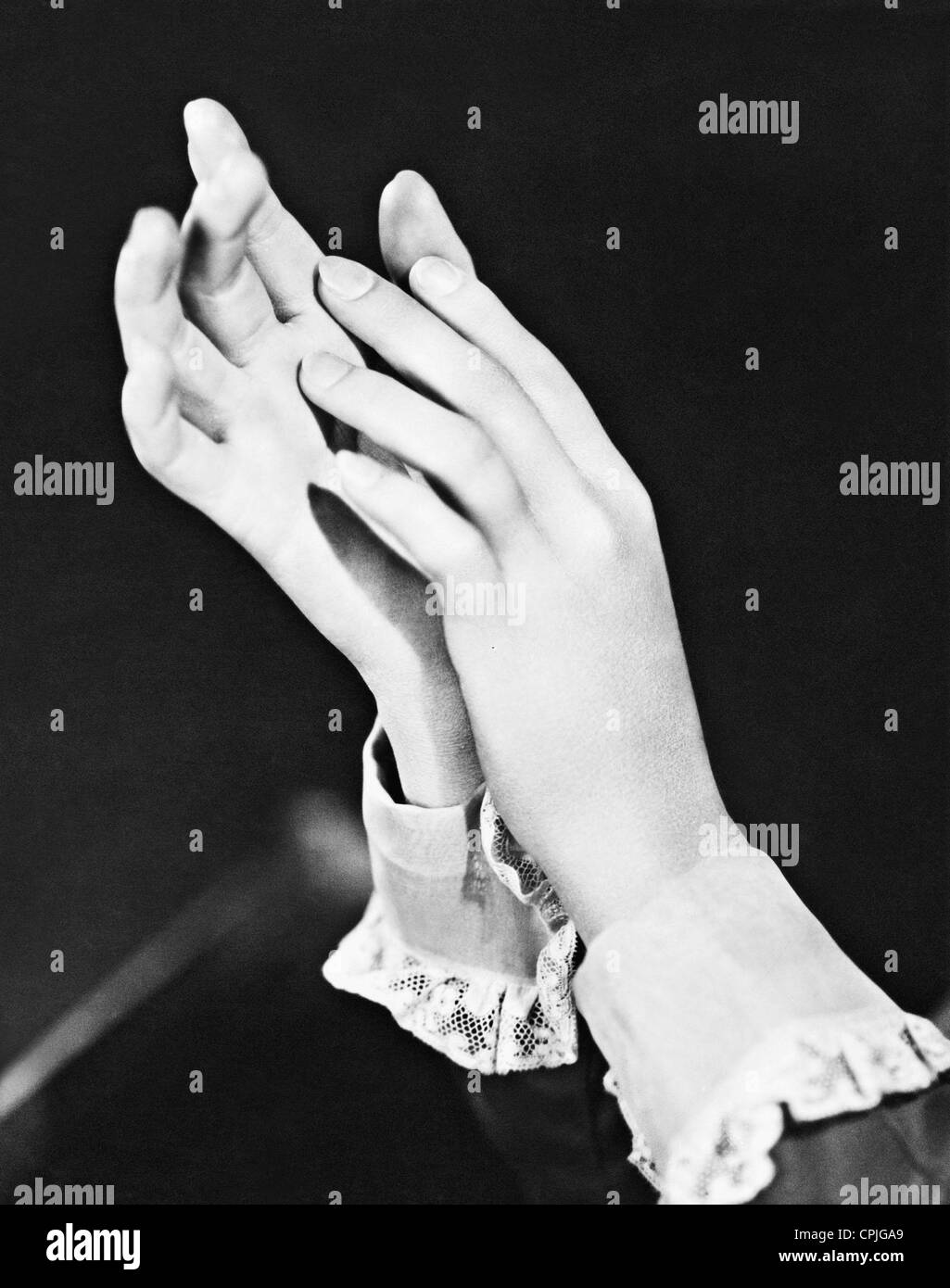 Hands of Dorothy Jordan, 1937 Stock Photo