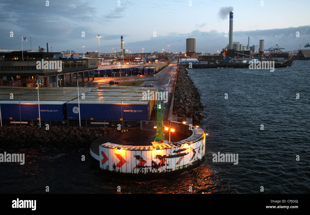 Harbour in the evening, Helsingborg, Sweden Stock Photo