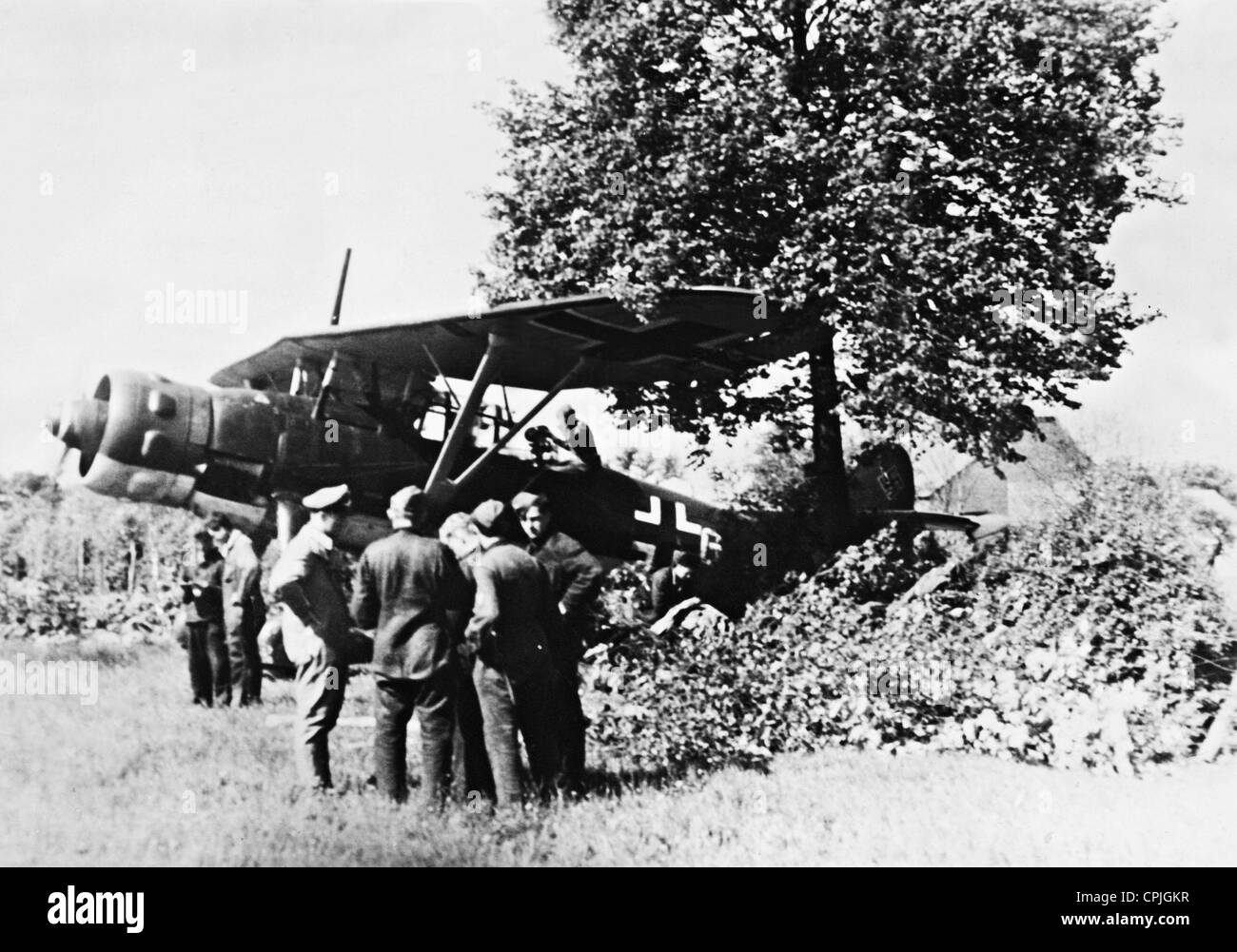 German reconnaissance aircraft Hs 126, 1940 Stock Photo