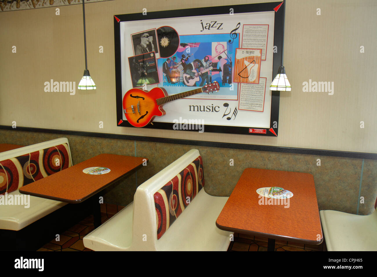 Miami Florida McDonald's fast food restaurant interior business seats