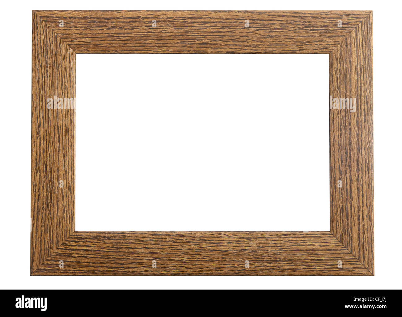 A Colourful Photo of an Isolated Wooden Picture Frame Stock Photo