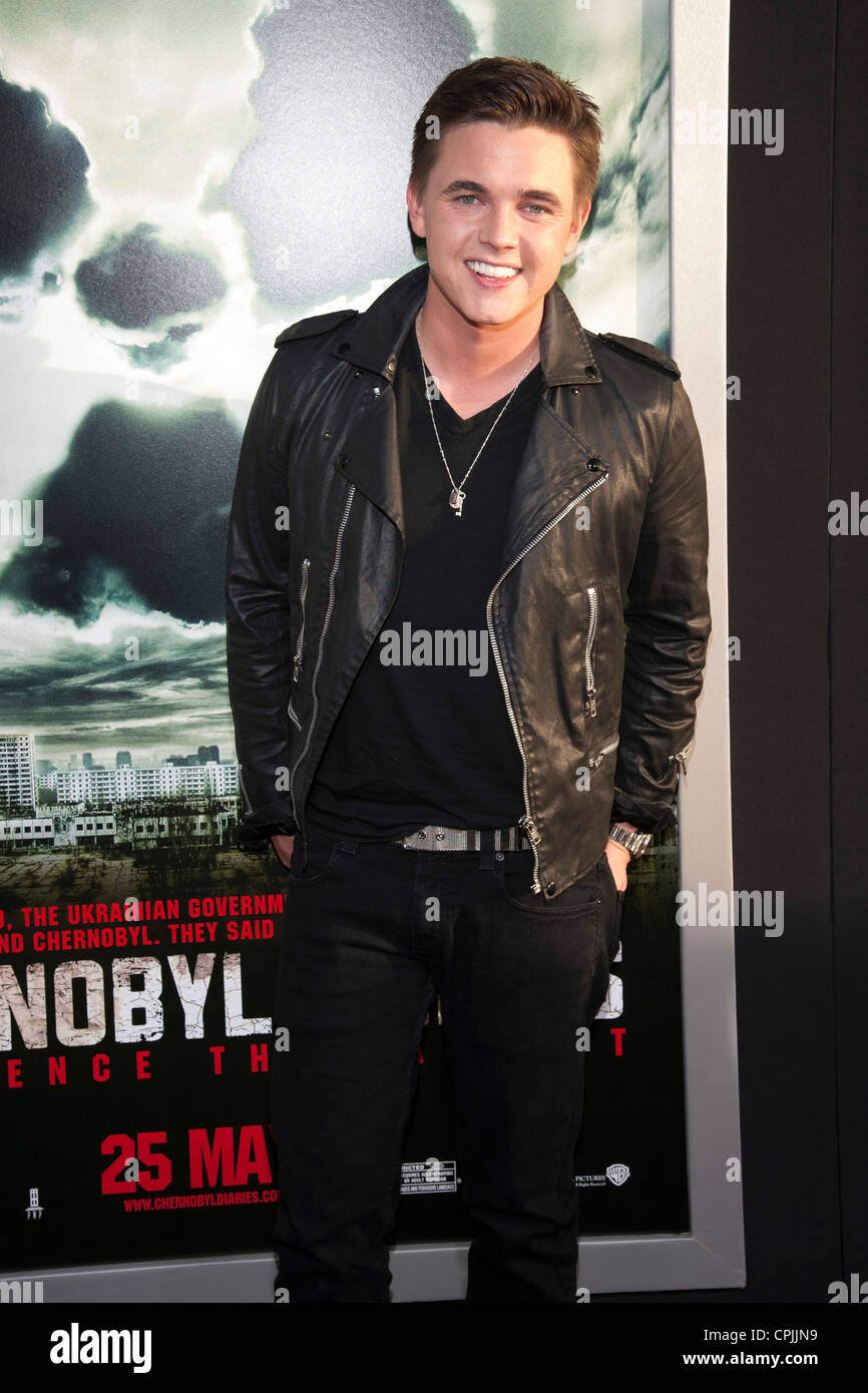 Jesse McCartney arrives at the Special Fan Screening of Chernobyl Diaries at the Cinerama Dome in Hollywood. Stock Photo