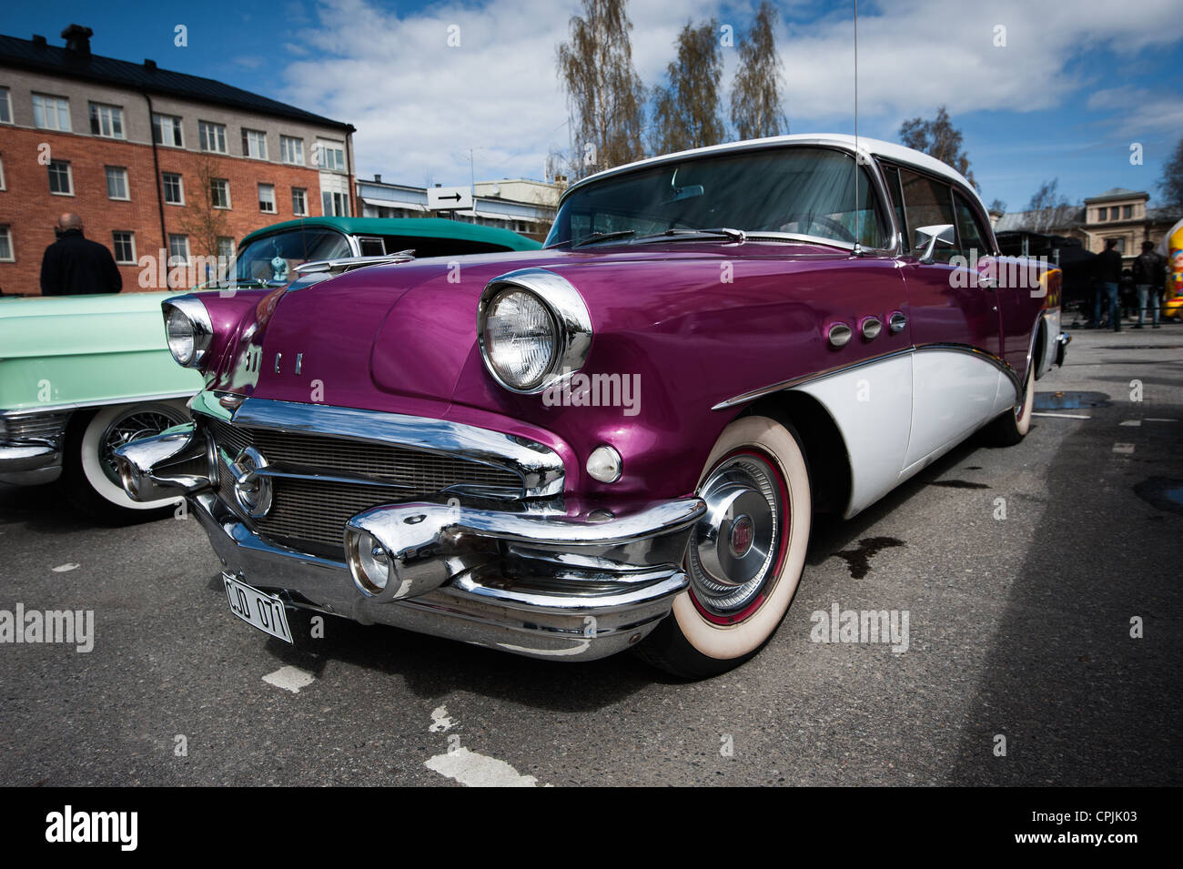 UMEA, SWEDEN - MAY 19: Classic car exhibition at the festival Kulturnatta on May 19, 2012 in Umea, Sweden. Stock Photo