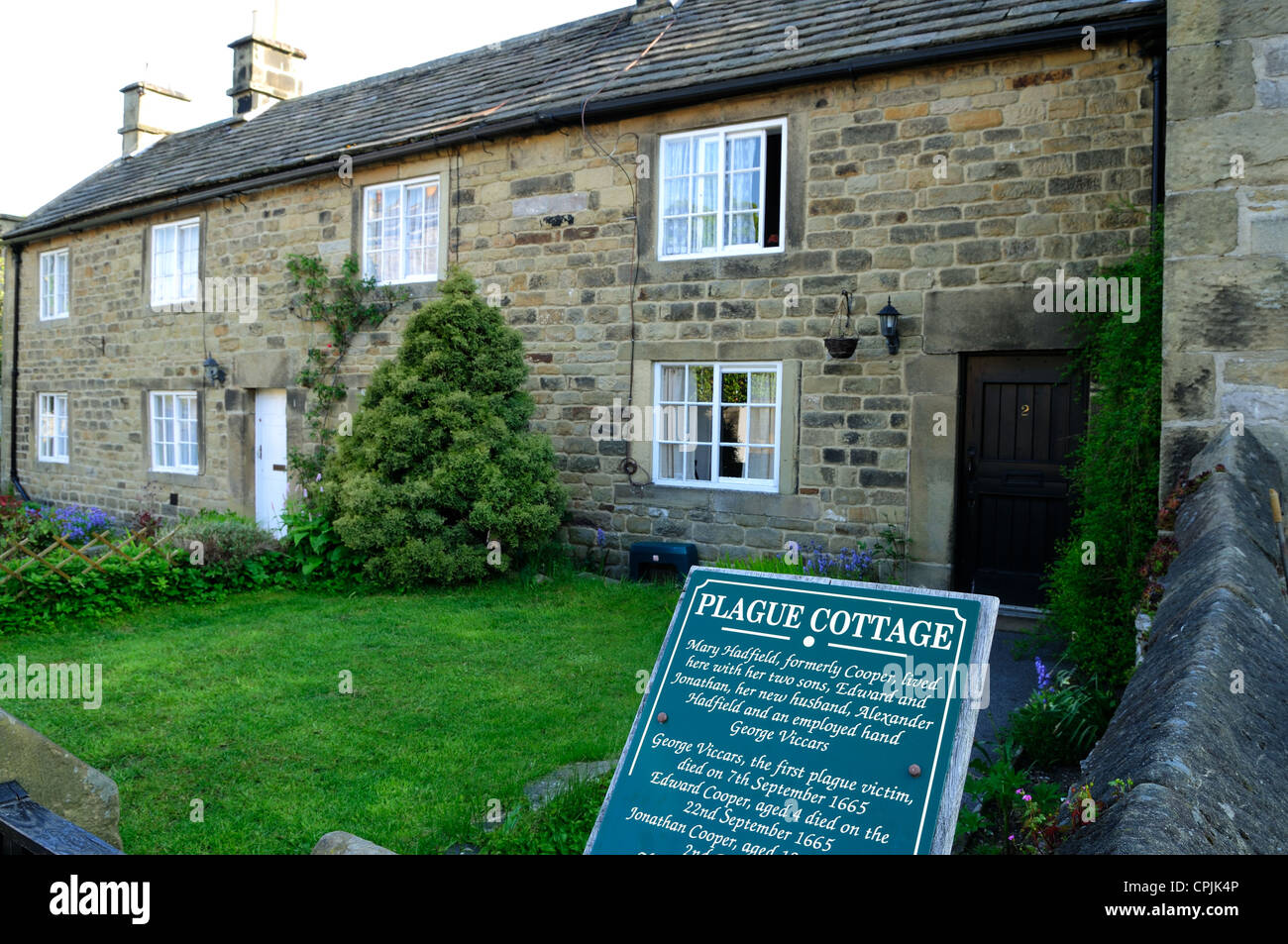 Eyam Plague Village Derbyshire England.Plague Cottage's . Stock Photo