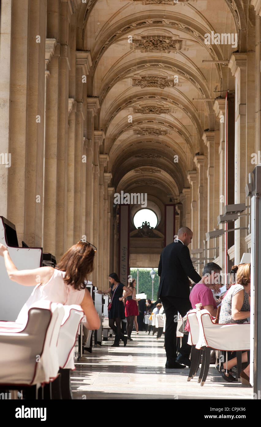 Paris, France -  Cafe Marly at the Louvre Art Museum. Stock Photo