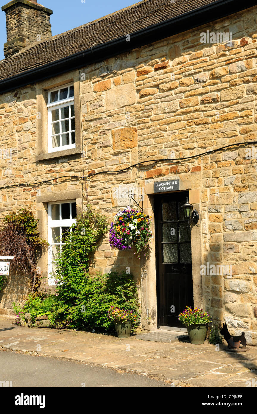 Hope Cottages .Hope Valley Derbyshire England.Blacksmith's Cottage