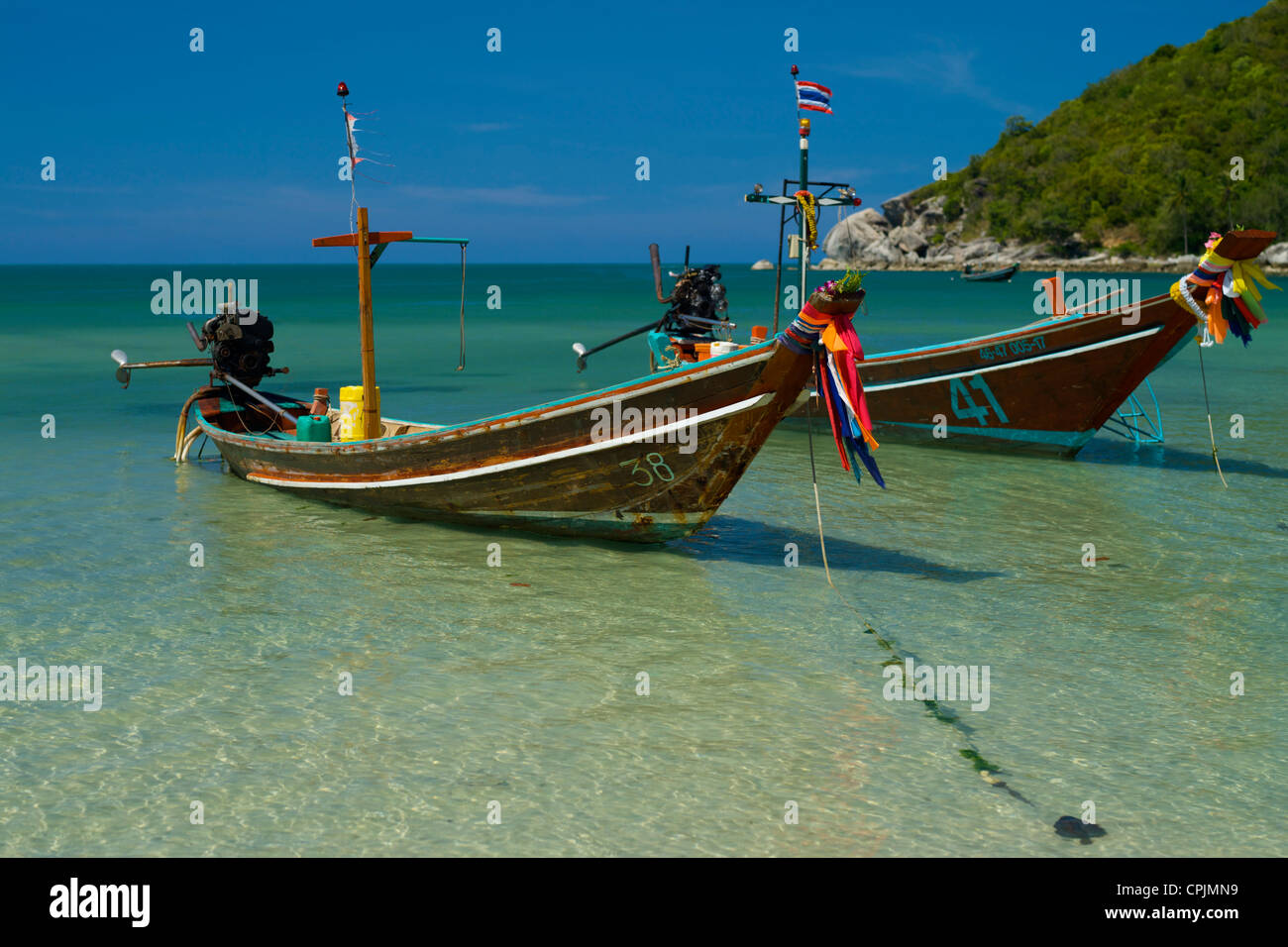 Two Thai Long-tail Boats Stock Photo