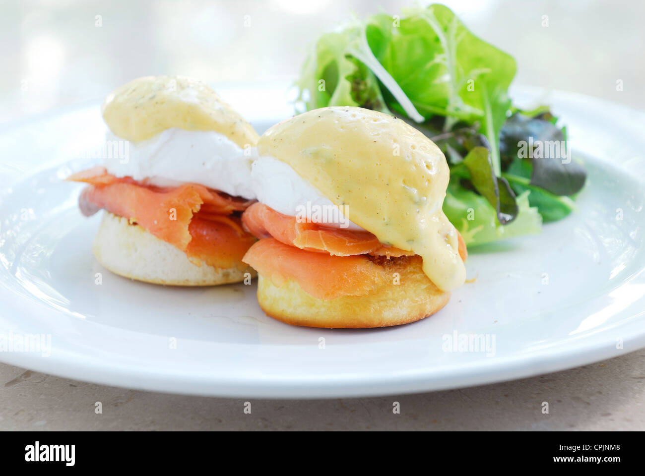 Smoked Salmon with Cream Cheese Stock Photo - Alamy