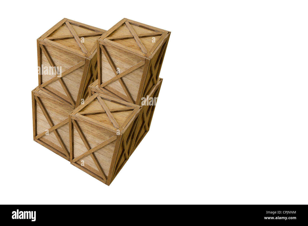 Wooden Cargo Boxes with White Background Stock Photo Alamy