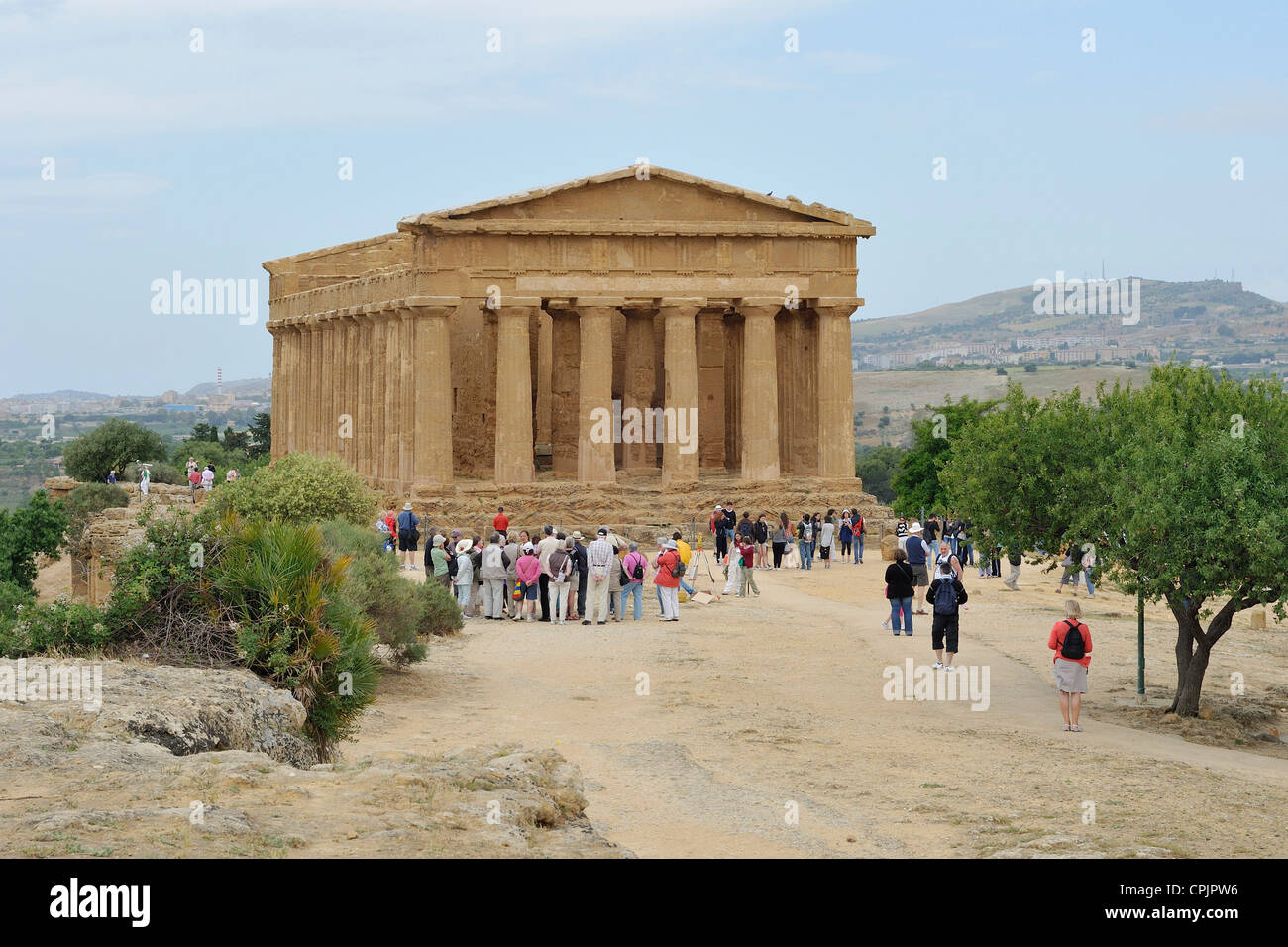 Agrigento. Sicily. Italy. Temple of Concordia, Valley of the Temples archaeological site. Stock Photo