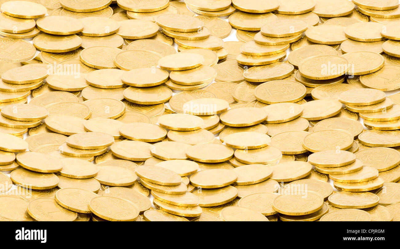 golden coins isolated on white Stock Photo - Alamy