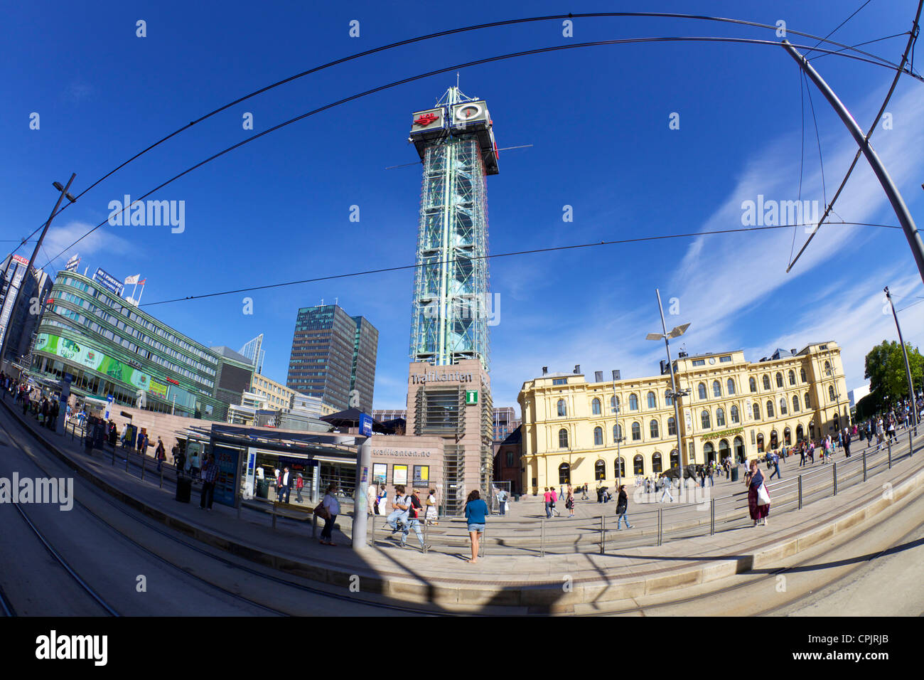 Summer sunshine in Christian Frederiks Plass, city centre, Oslo, Norway, Europe Stock Photo