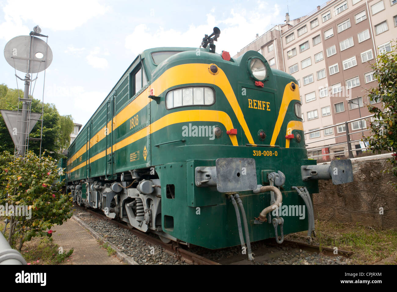 locomotive Spain tractor locomotora 1800 train rail tren railway museum tegnology Stock Photo