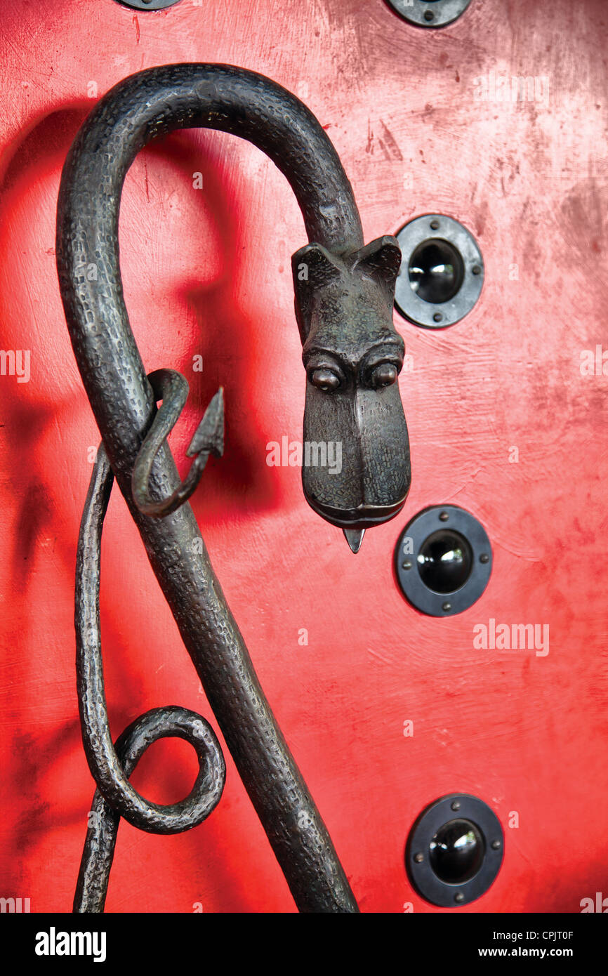 Iron Serpent Door Handle Stock Photo