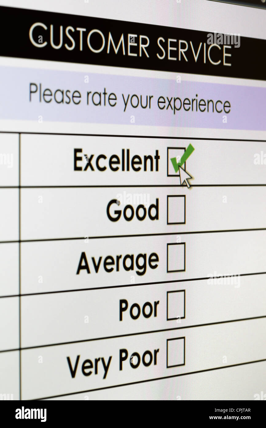 Online customer service satisfaction survey Stock Photo