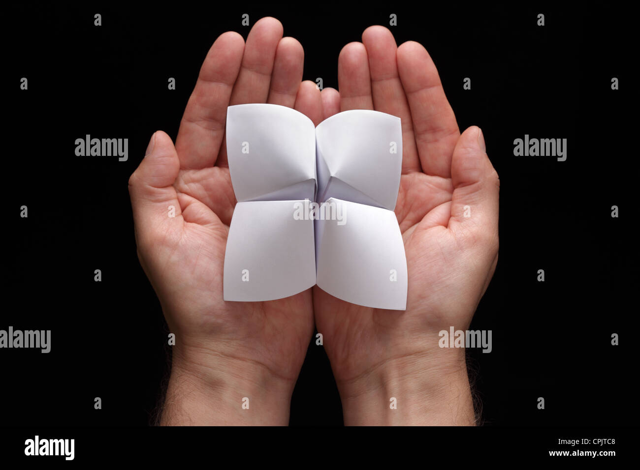 Origami fortune teller with blank choices Stock Photo