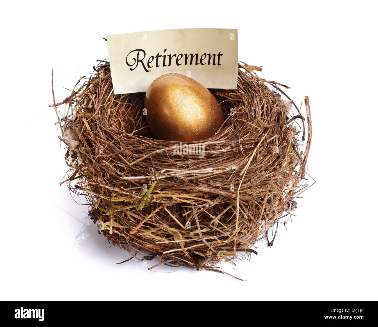 Retirement savings golden nest egg Stock Photo