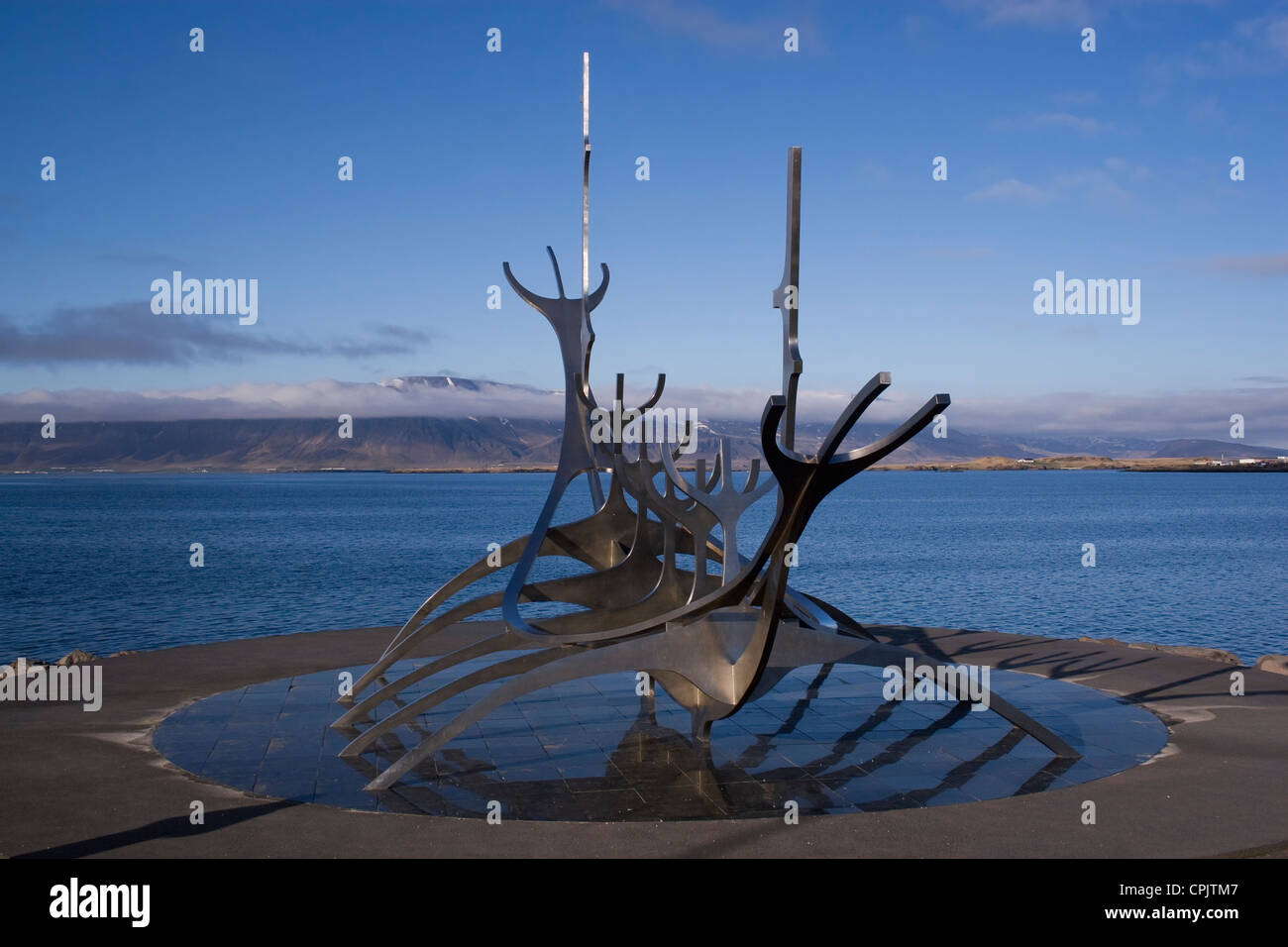 Sun Voyager Sculpture, Reykjavik Stock Photo