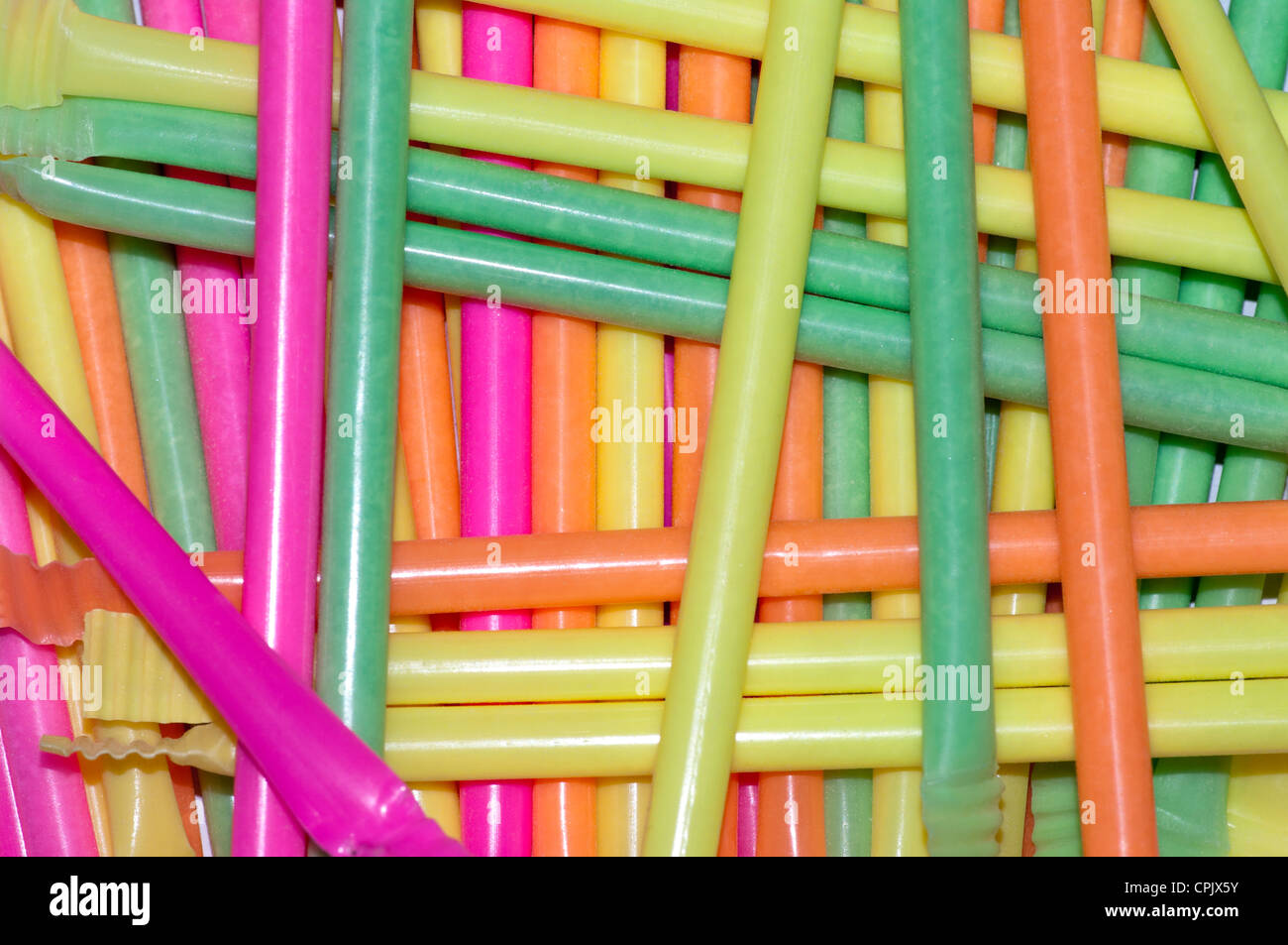 Coloured Straws Background Colored Stock Photo