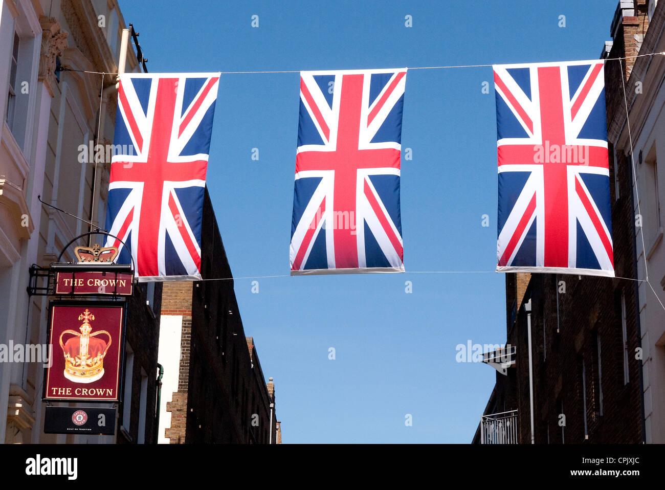 Street bunting for Queens diamond Jubilee celebrations in Covent Garden