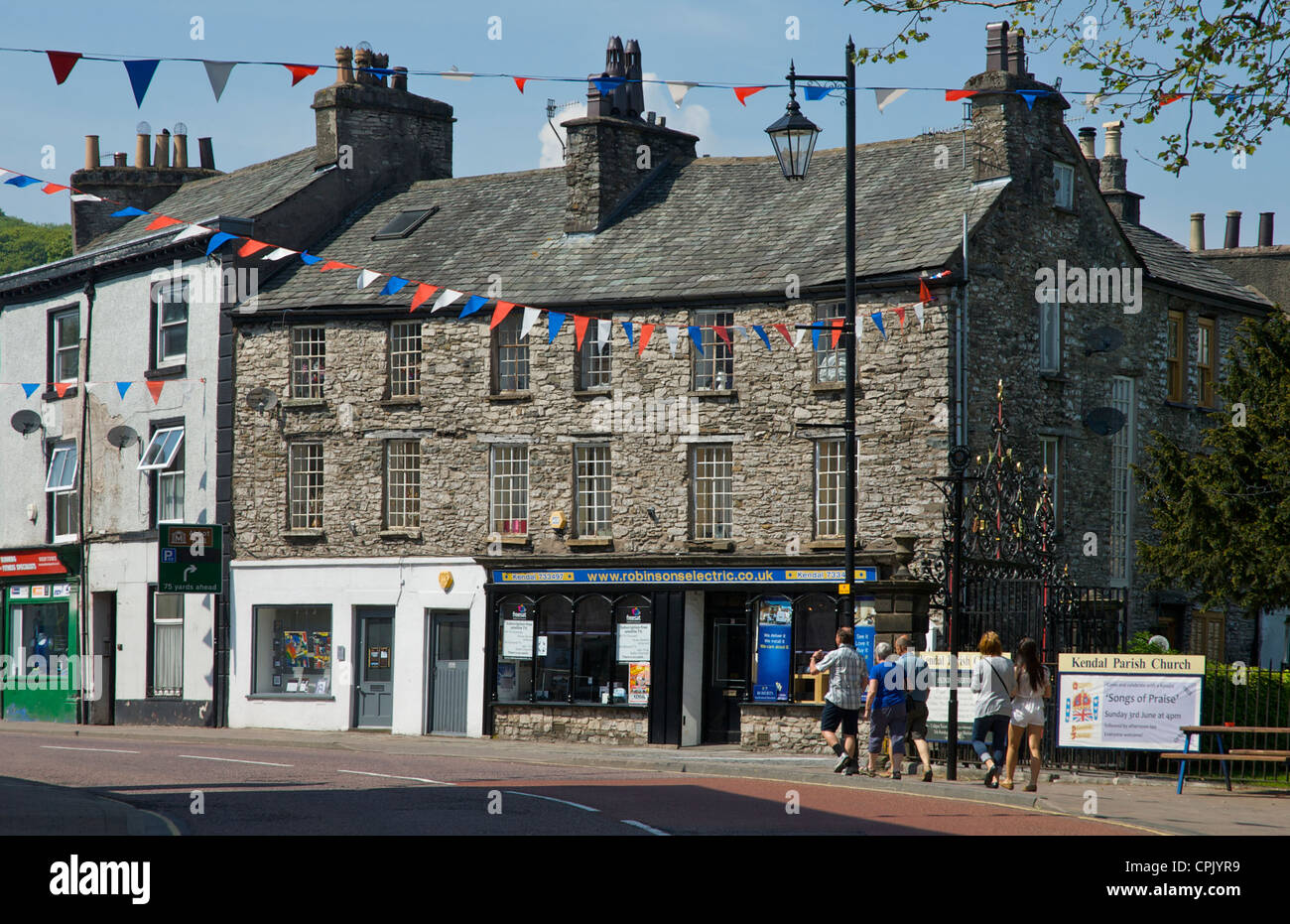 Walkers in Kirkland, Kendal Cumbria, England UK Stock Photo Alamy
