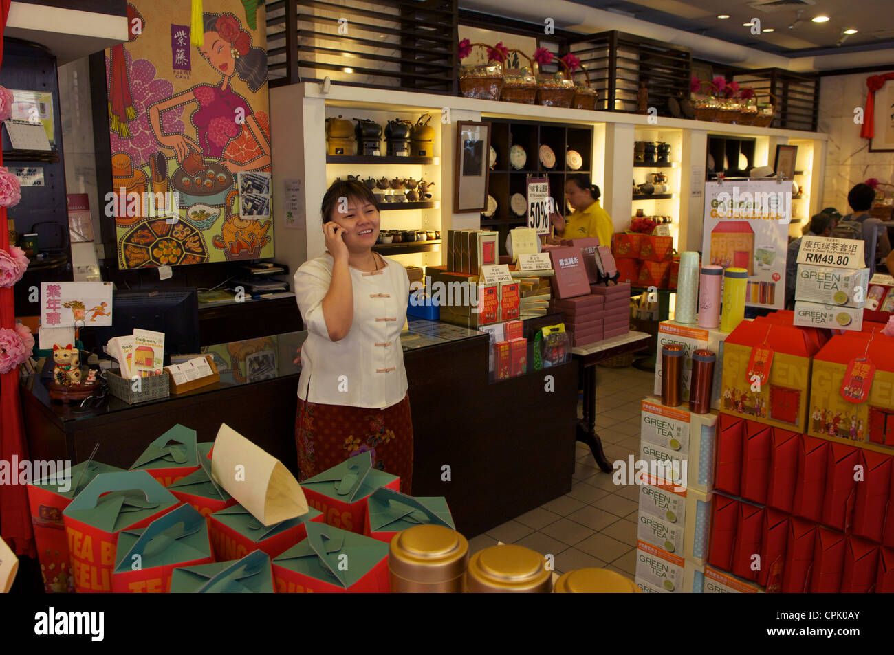 Tea shop selling specialist teas and pots, Chinatown, Kuala Lumpur
