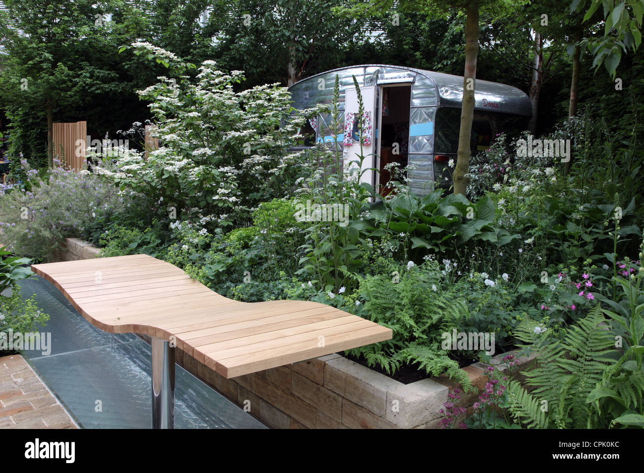 A Celebration of Caravanning, Show Garden at the Chelsea Flower Show 2012 by Jo Thompson Stock Photo