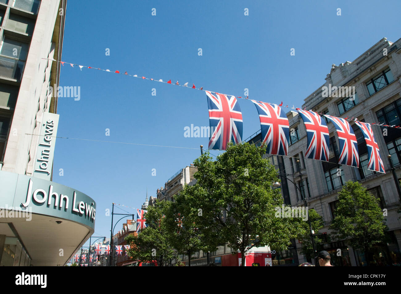 John Lewis and Flags, Oxford Street, London England UK Stock Photo Alamy