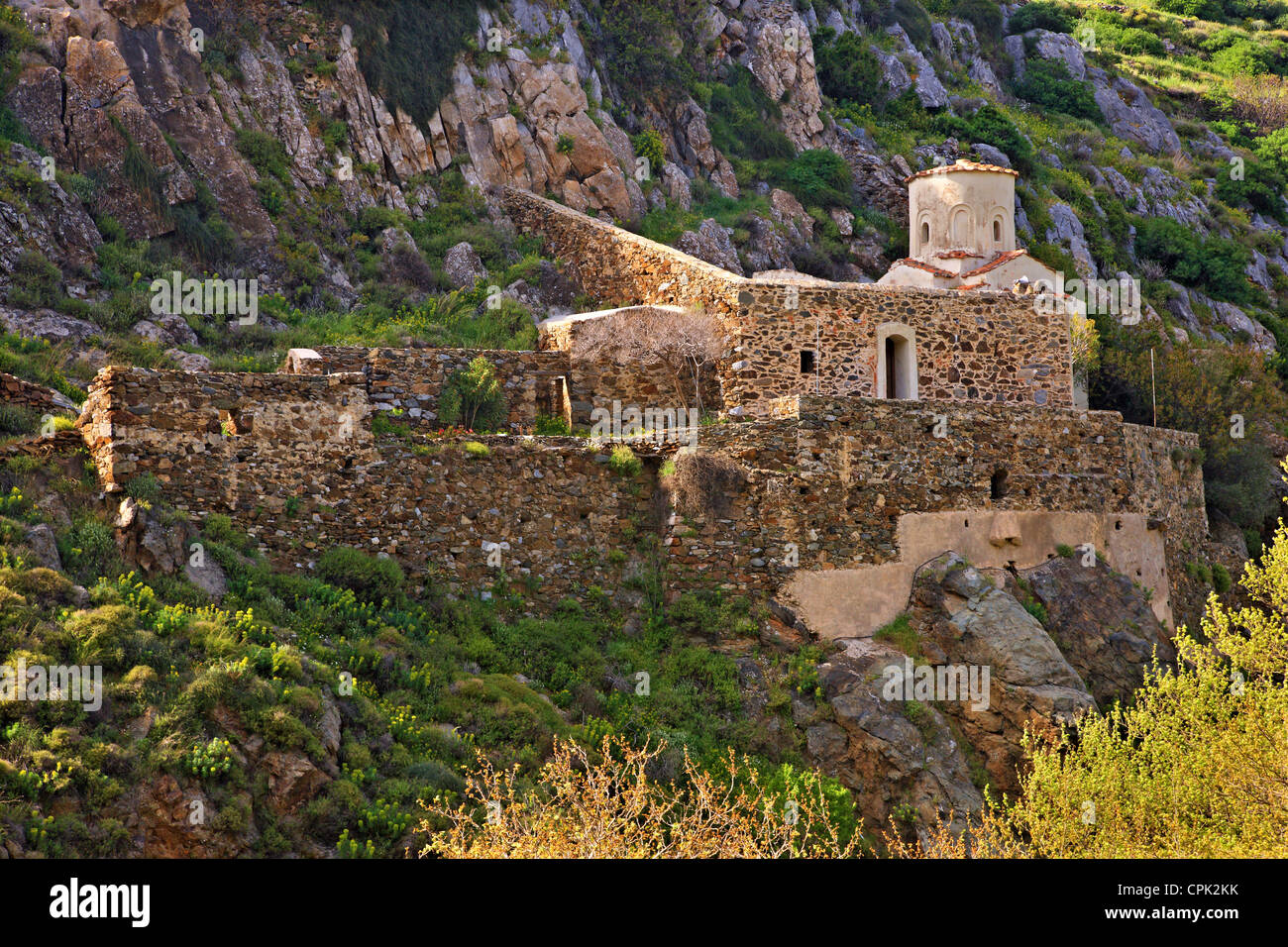 The Panagia Agiogalousaina monastery, close to Agio Gala village, Chios island, Northeast Aegean, Greece. Stock Photo