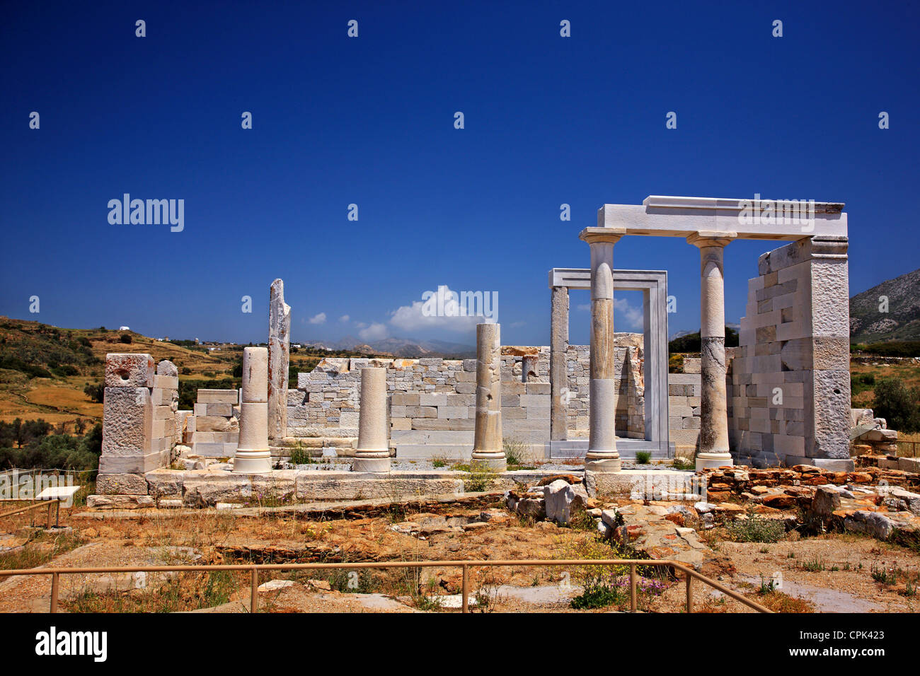 The ancient temple of Demeter (Demetra), goddess of agriculture, close to Sangri village, Naxos island, Cyclades, Greece Stock Photo