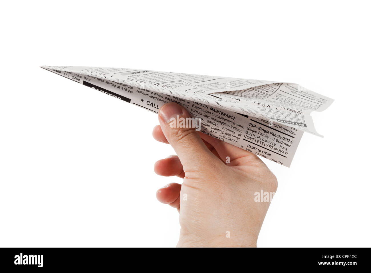 Fake Newspaper Airplane Classified Ad Business Concept Fake Newspaper Airplane Classified Ad Business Concept