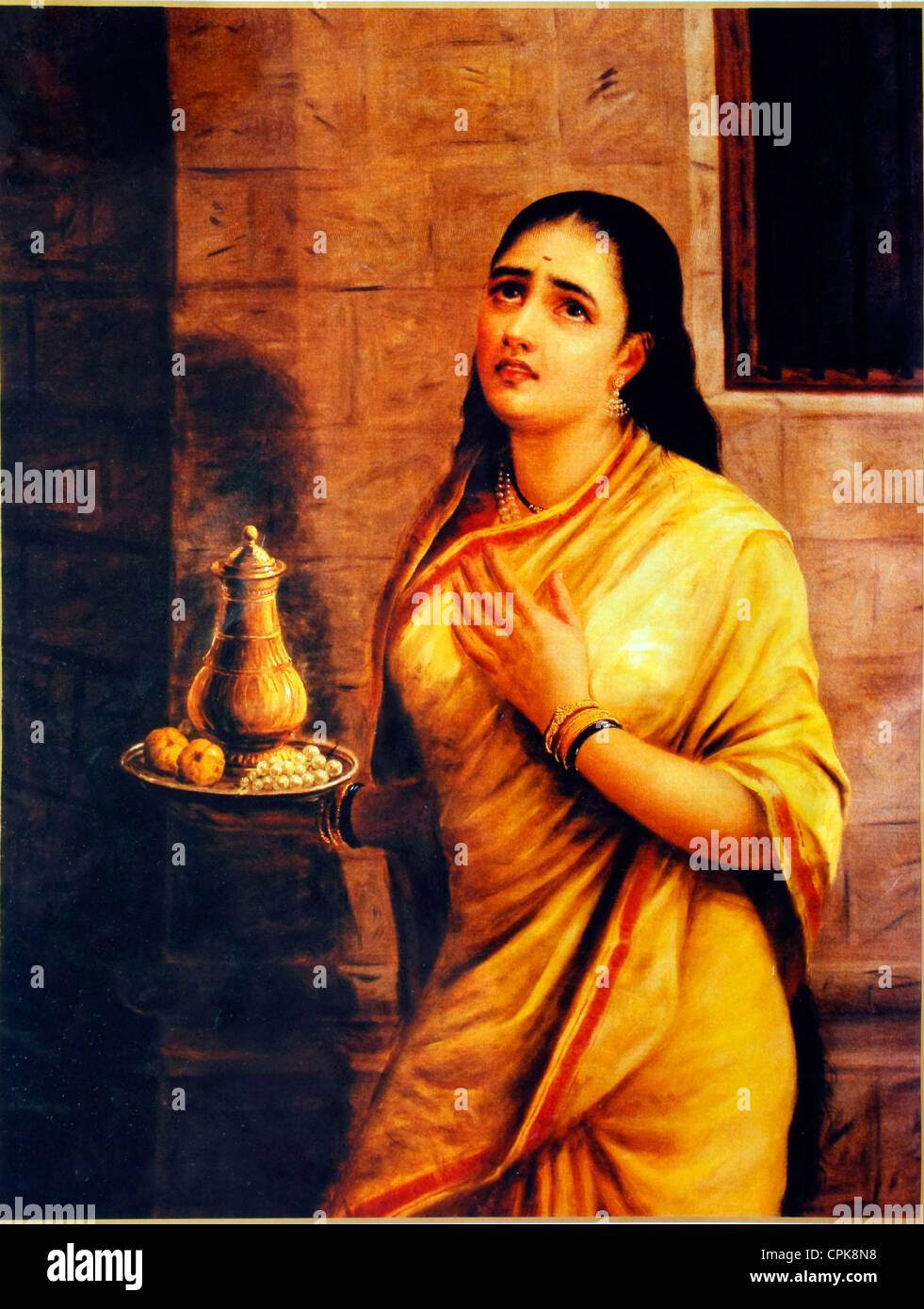 A painting by Raja Ravi Varma - Sairandhri - Draupadi in disguise Stock Photo