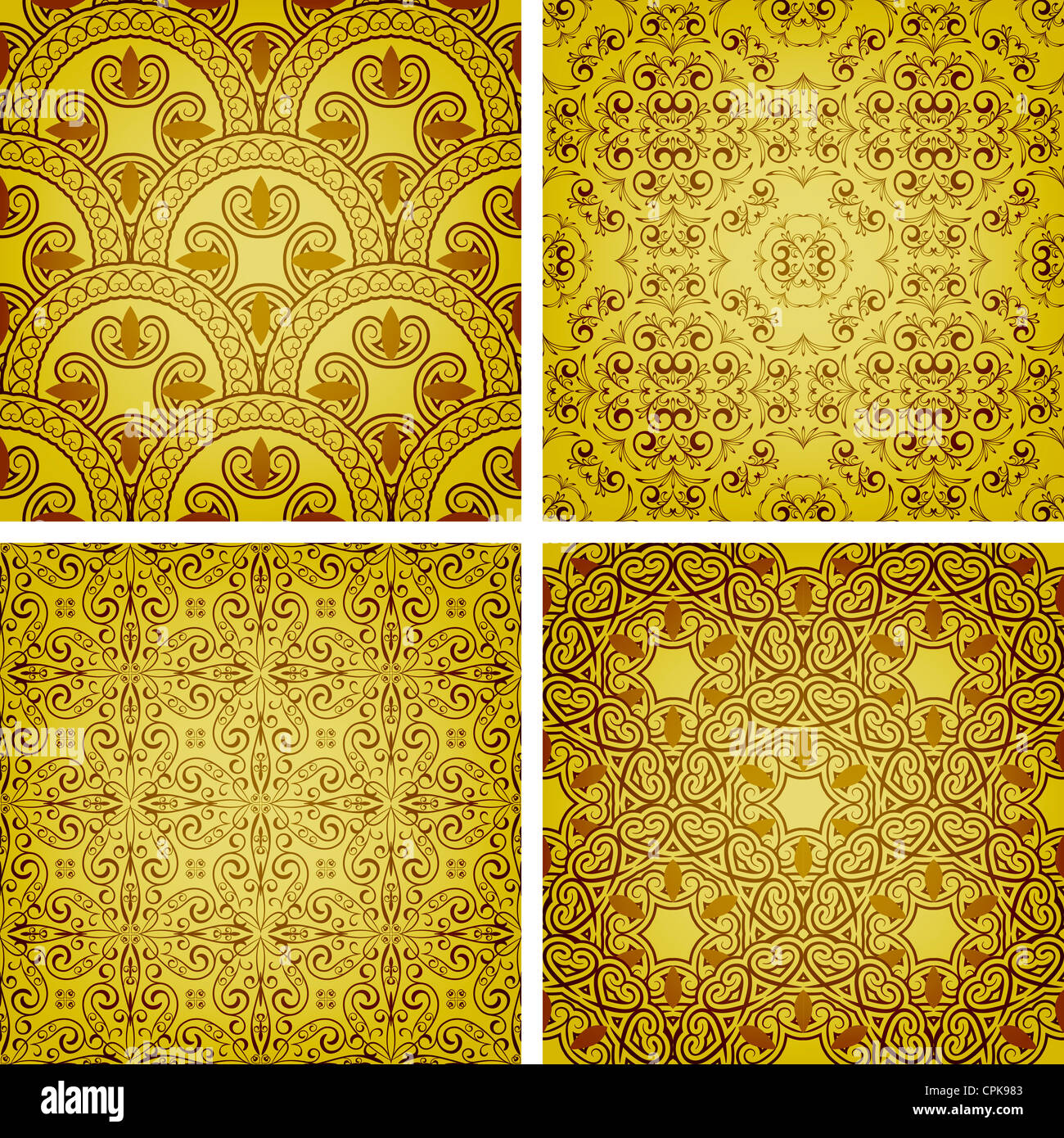 vector seamless golden patterns, oriental style can be used as ...
