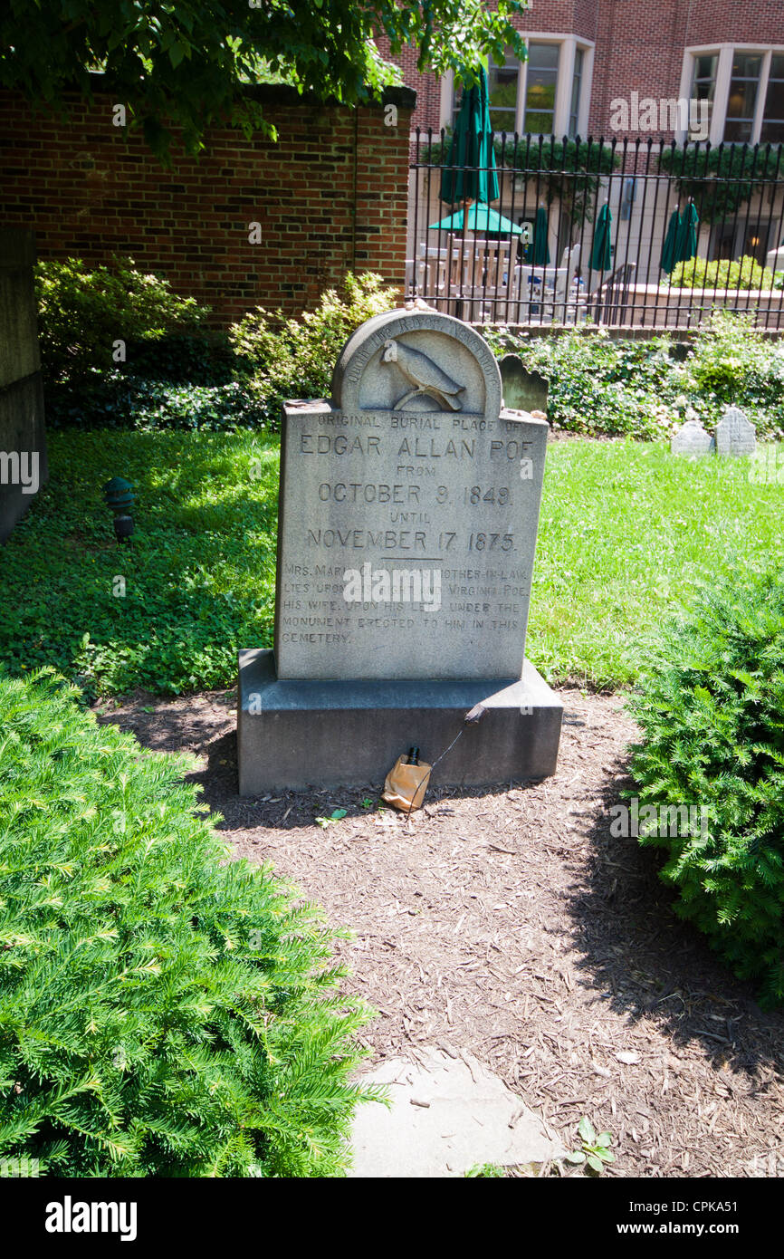 Edgar Allen Poe Grave site, Baltimore Stock Photo Alamy