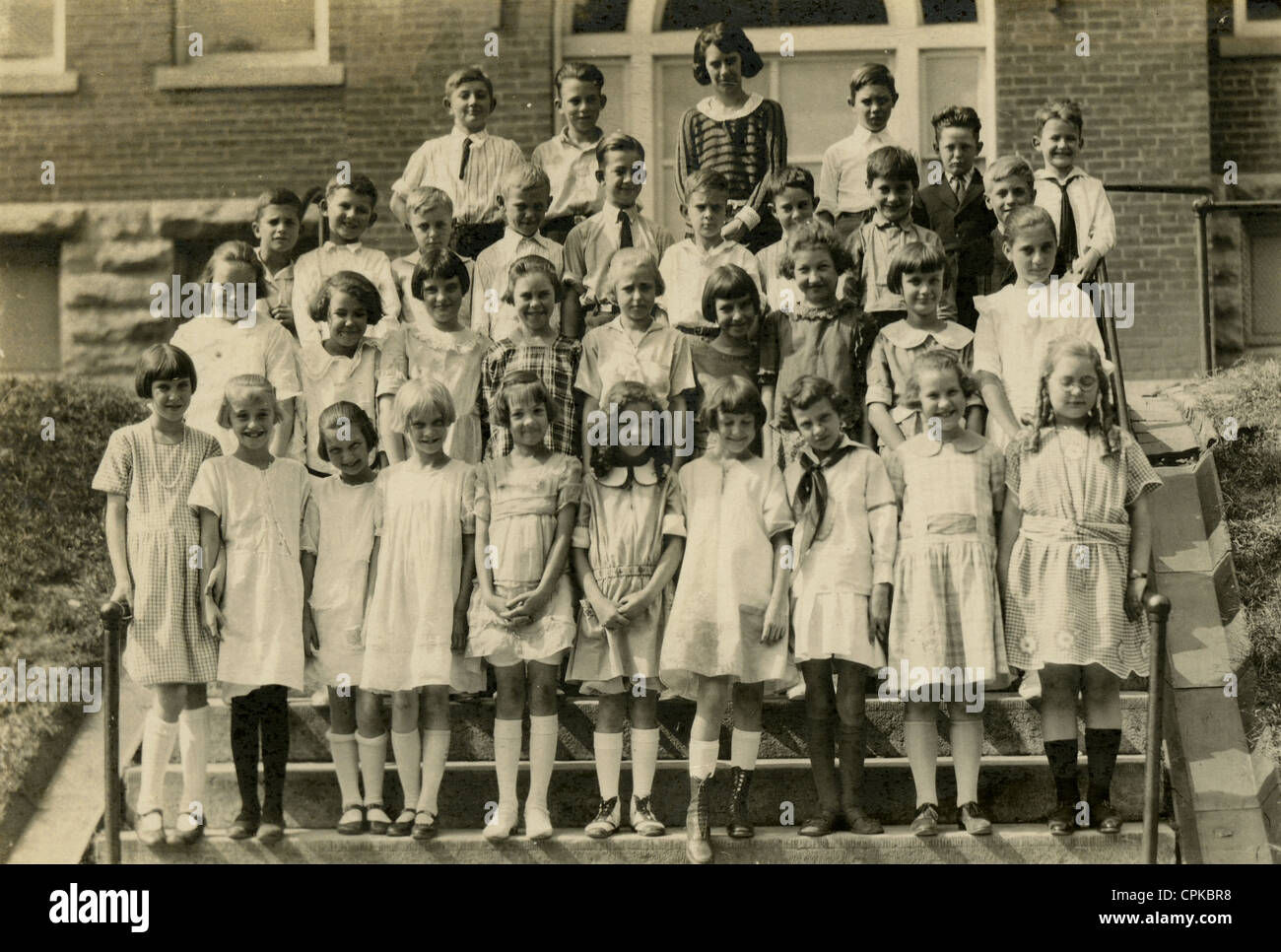 Circa 1920s class photo from Boonville, Missouri. Stock Photo