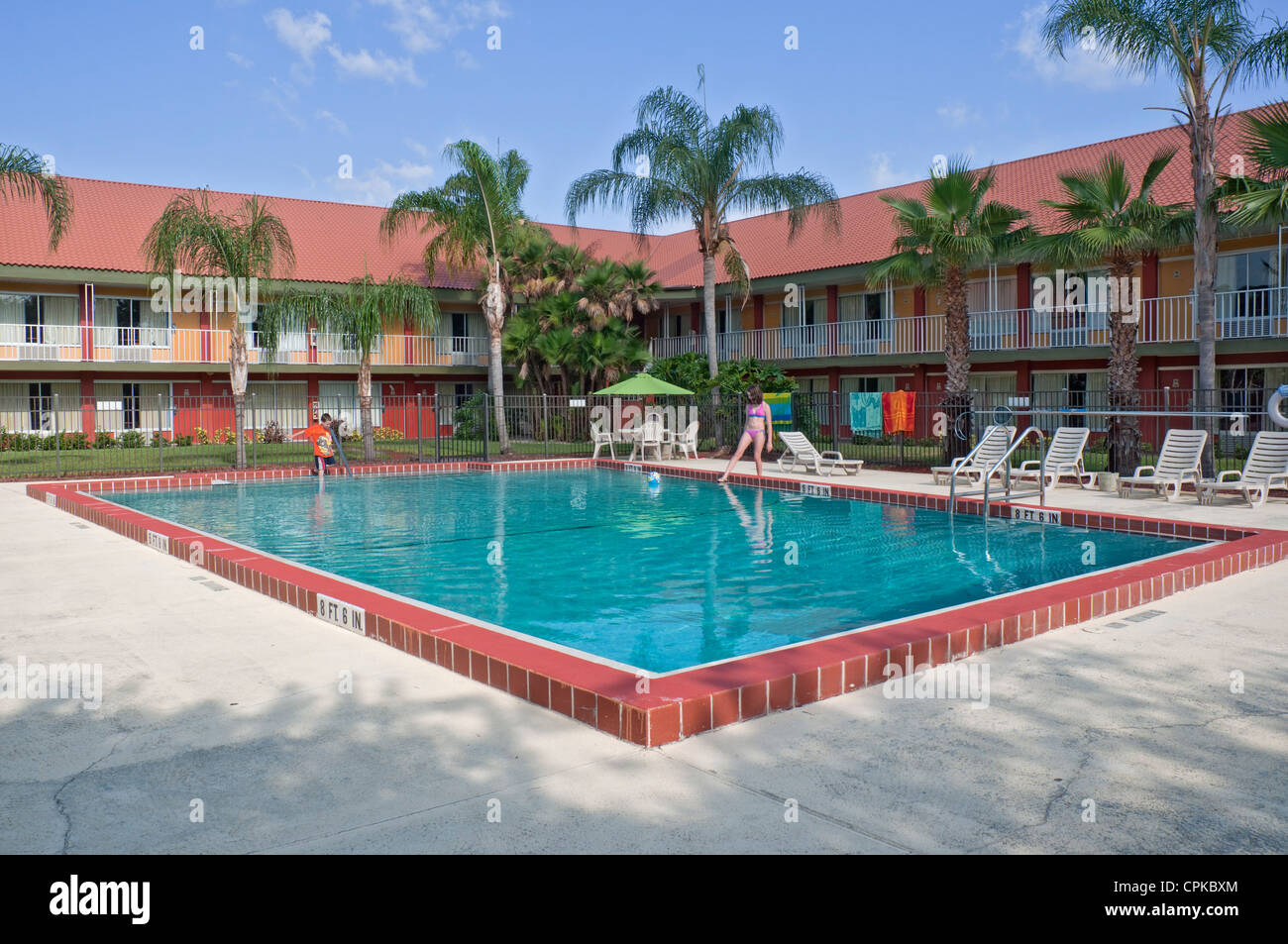 Days Inn motel pool area Cocoa Florida Stock Photo