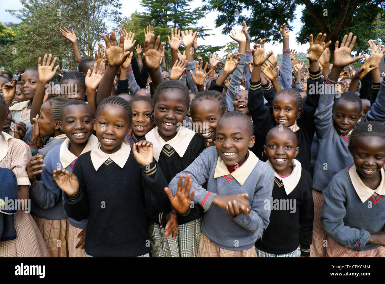 Group of happy Kenyan students in school uniform Stock Photo Alamy