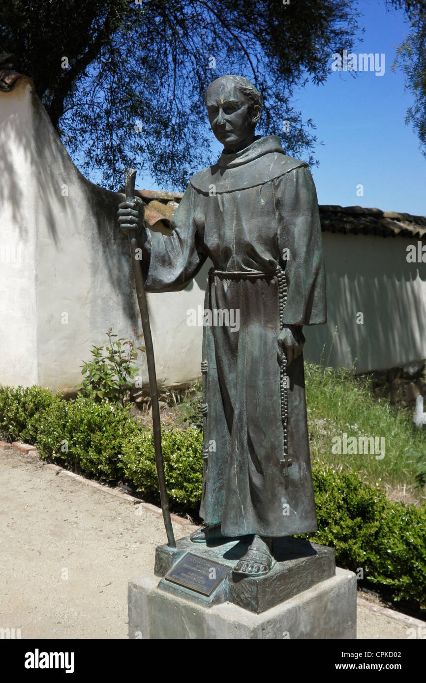 Statue of Father Junipero Serra, San Juan Bautista Mission, San Juan Bautista, California Stock Photo