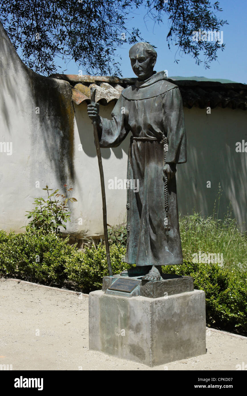 Statue of Father Junipero Serra, San Juan Bautista Mission, San Juan Bautista, California Stock Photo