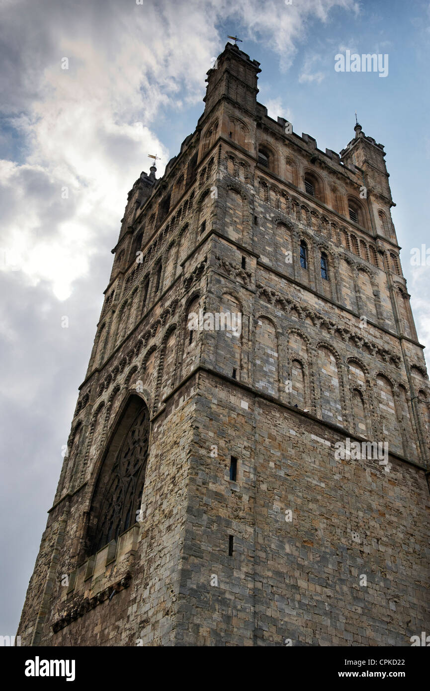 Cathedral Church of Saint Peter at Exeter / Exeter Cathedral tower. Devon. England Stock Photo