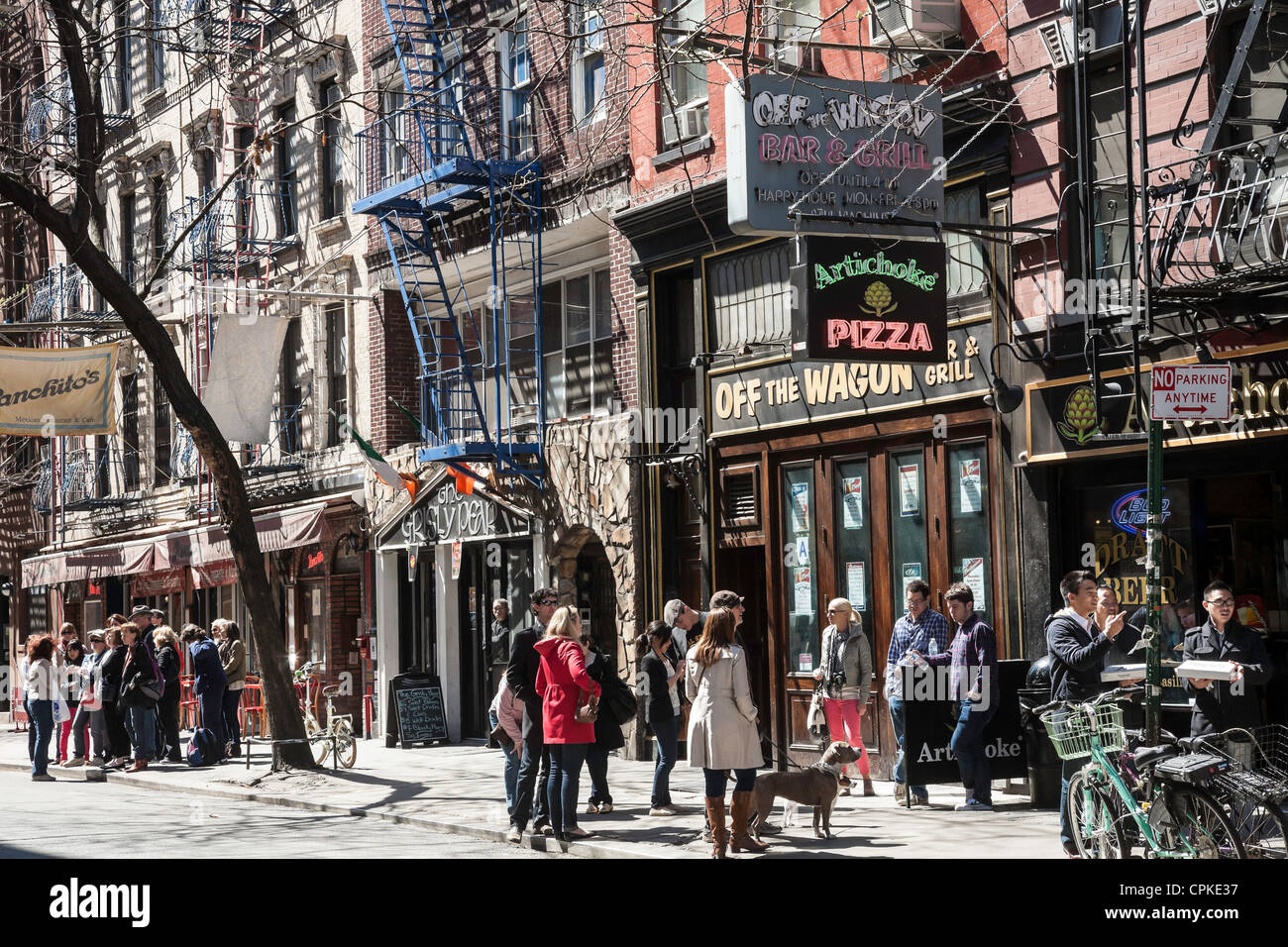 Street scene , MacDougal Street, Greenwich Village, NYC Stock Photo