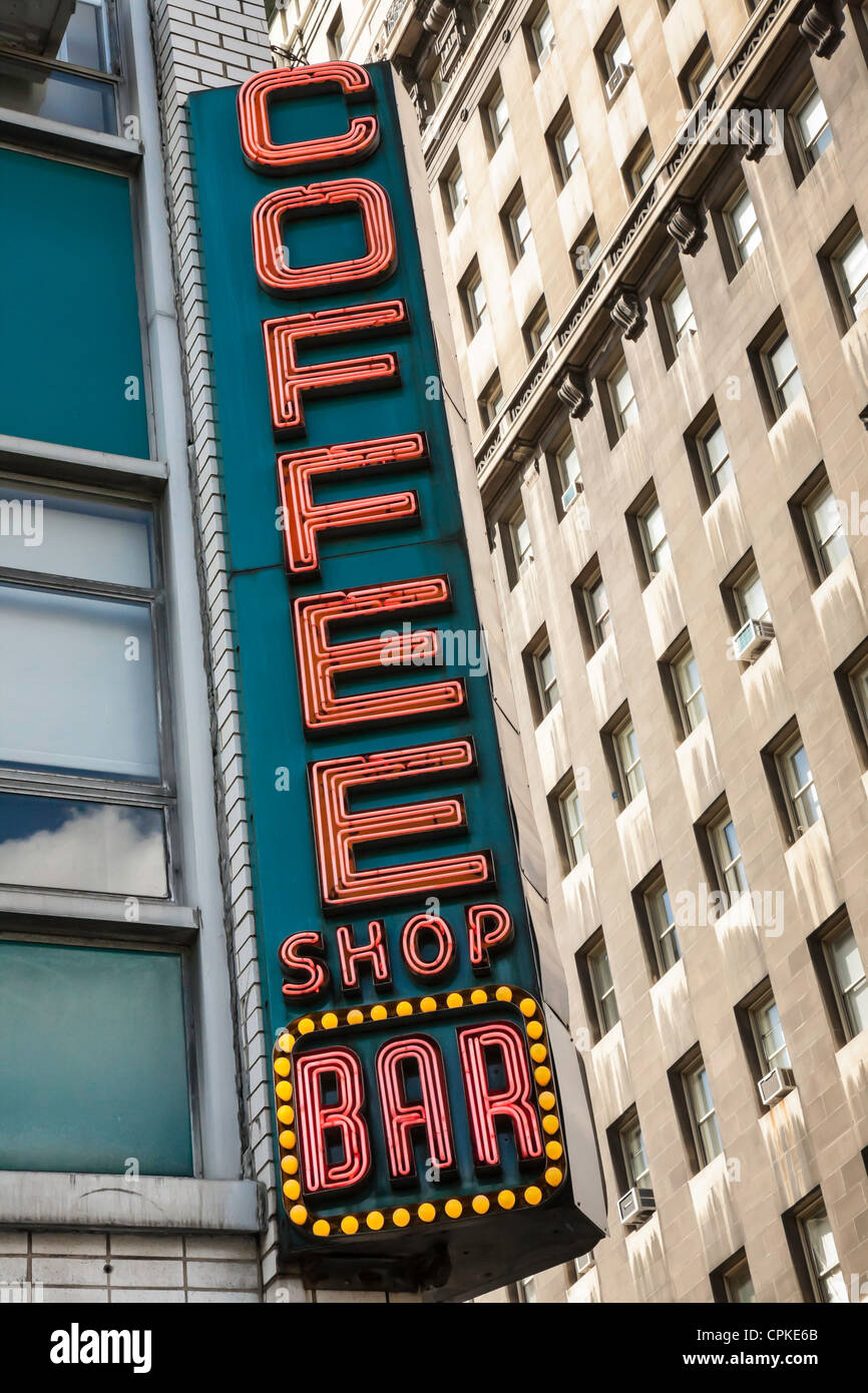 Vintage Coffee Shop Bar Neon, NYC Stock Photo Alamy